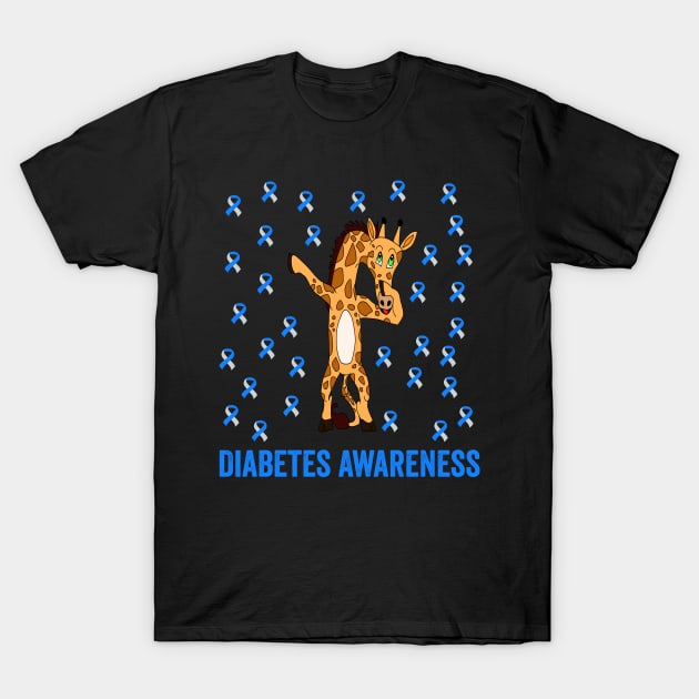 diabetes awareness - blue ribbon awareness - type 1 diabetes awareness T-Shirt by Merchpasha1